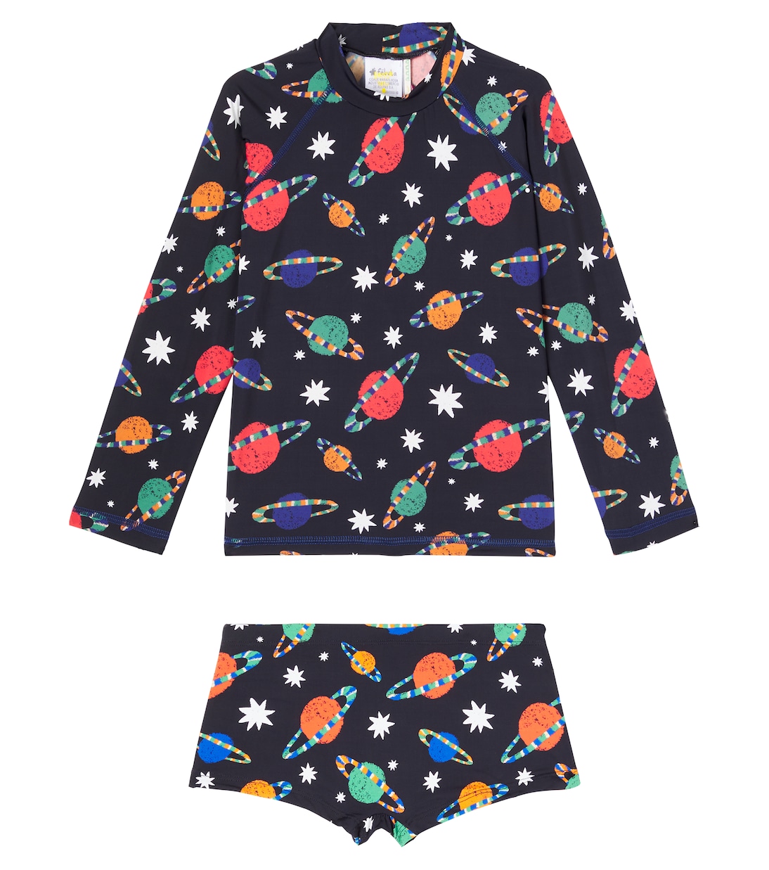 Printed rashguard top and swim trunks set | Fábula