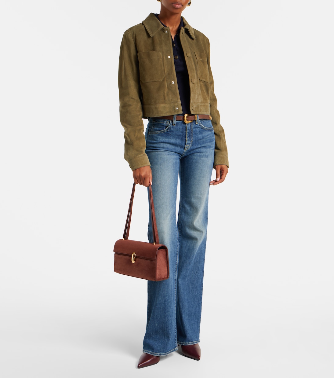 Symmetry 26 suede shoulder bag | Savette