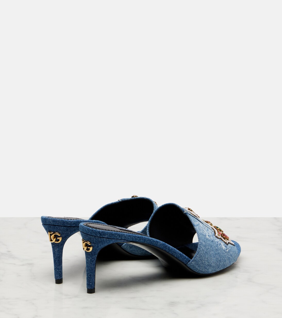 Mules en jean à cristaux | Dolce&Gabbana