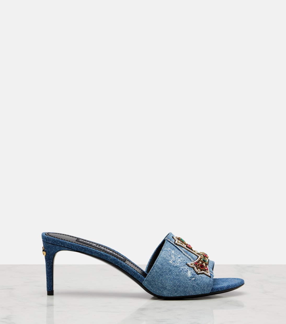 Mules en jean à cristaux | Dolce&Gabbana