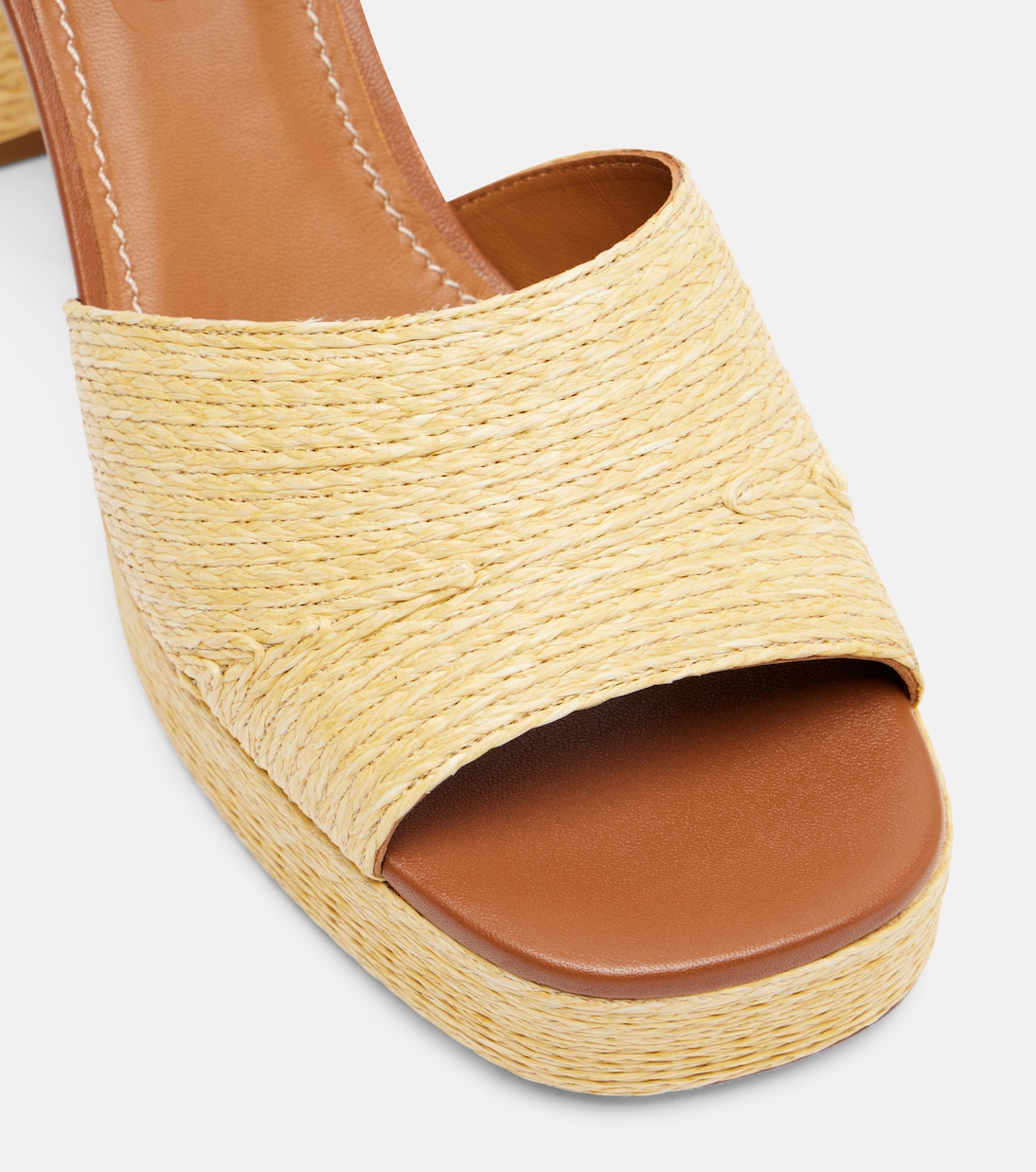 Jodie raffia and leather platform sandals | Staud