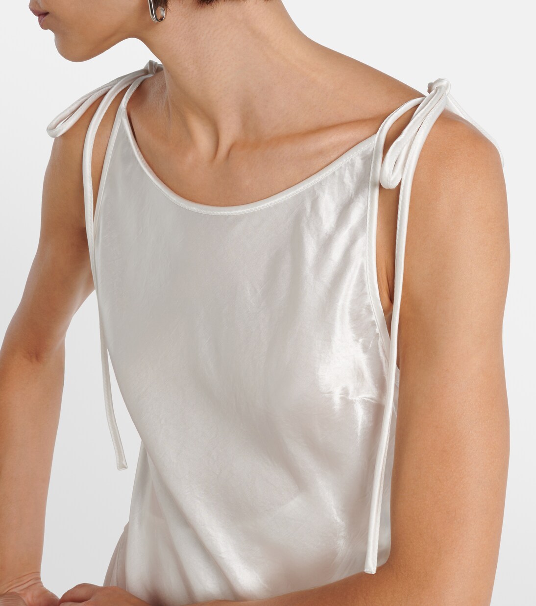 Robe midi asymétrique en satin | Acne Studios