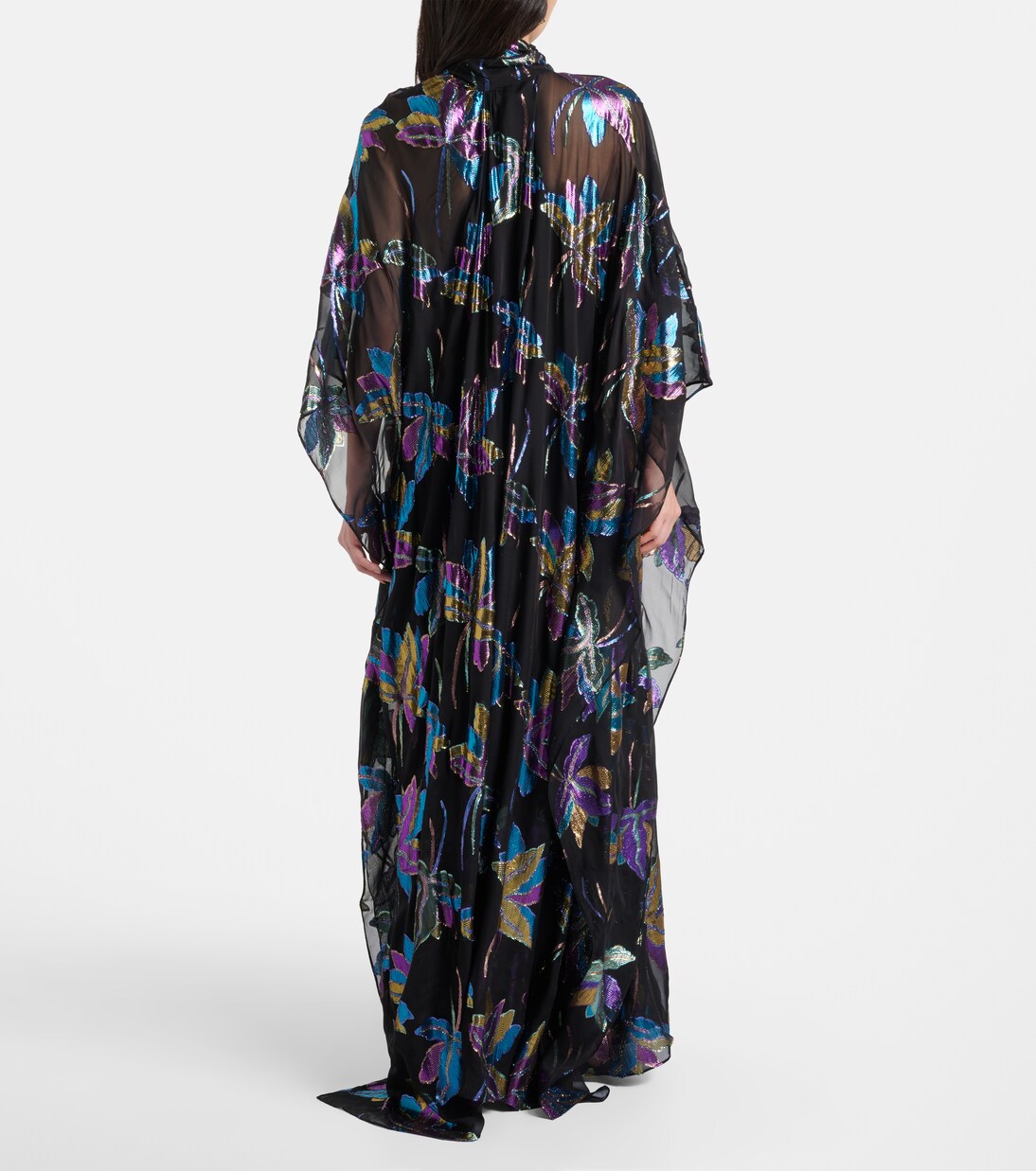 Stevie tie-neck silk-blend lamé kaftan | Taller Marmo