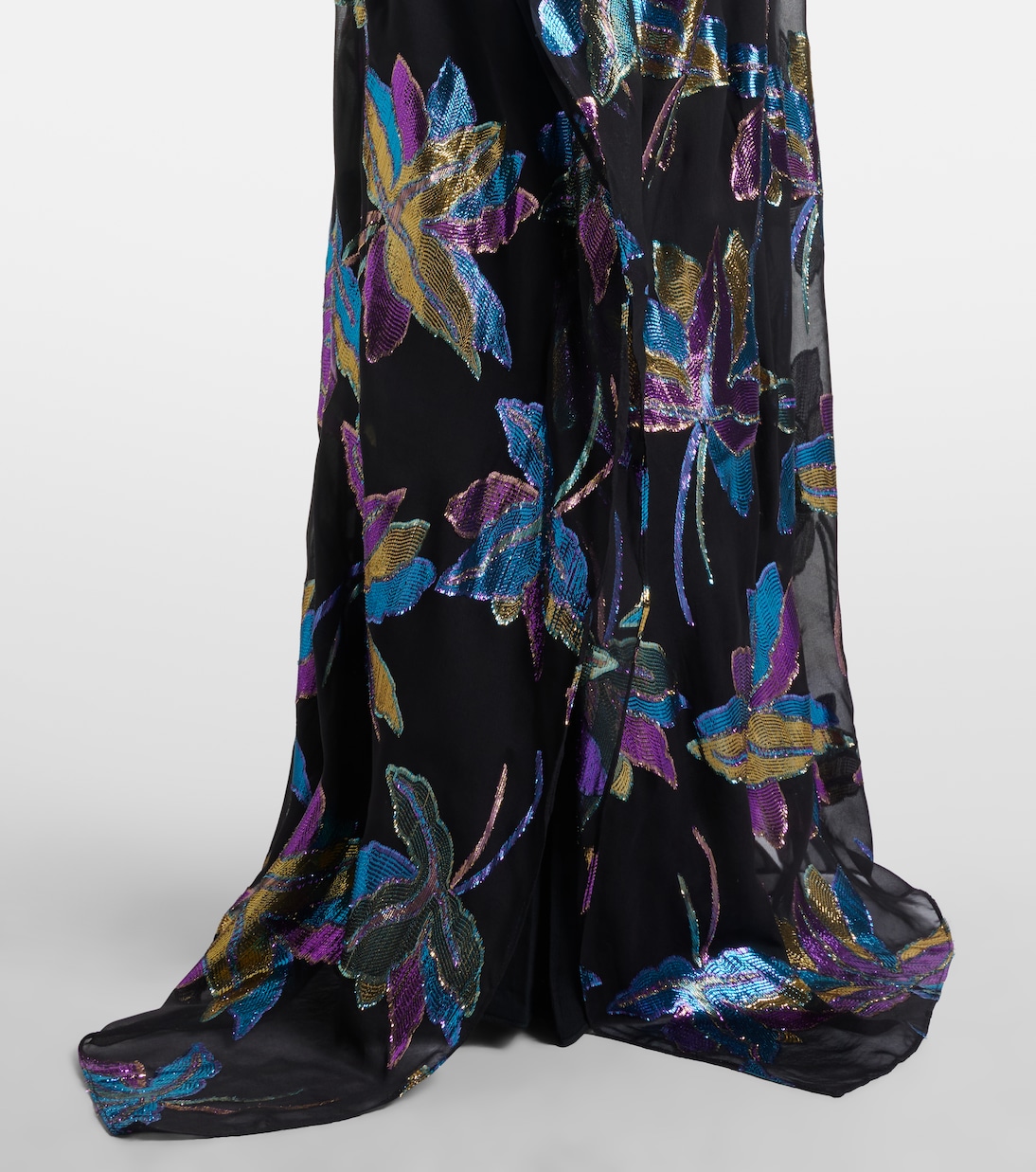 Stevie tie-neck silk-blend lamé kaftan | Taller Marmo