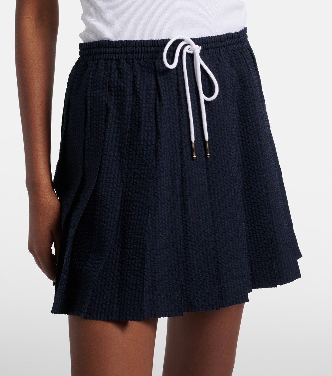 Minifalda de lana a rayas plisada | Thom Browne