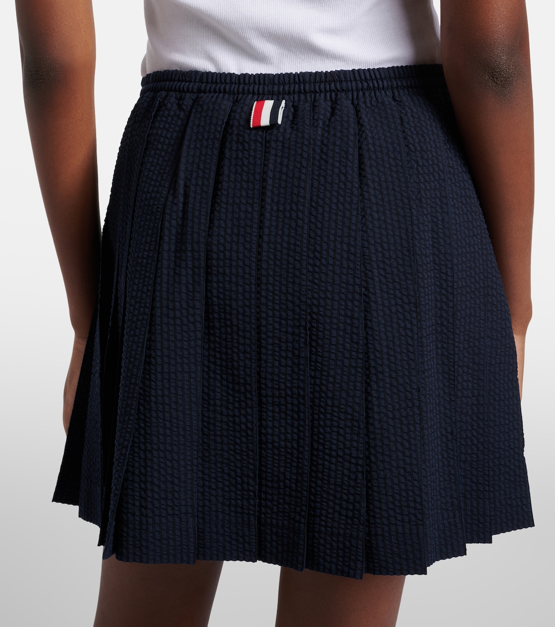 Minifalda de lana a rayas plisada | Thom Browne