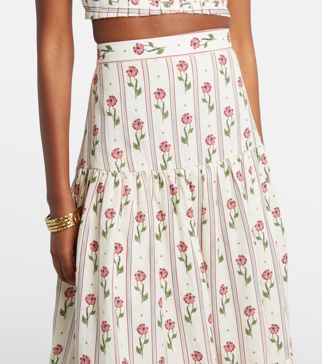 Bergamota floral linen maxi skirt | Agua by Agua Bendita