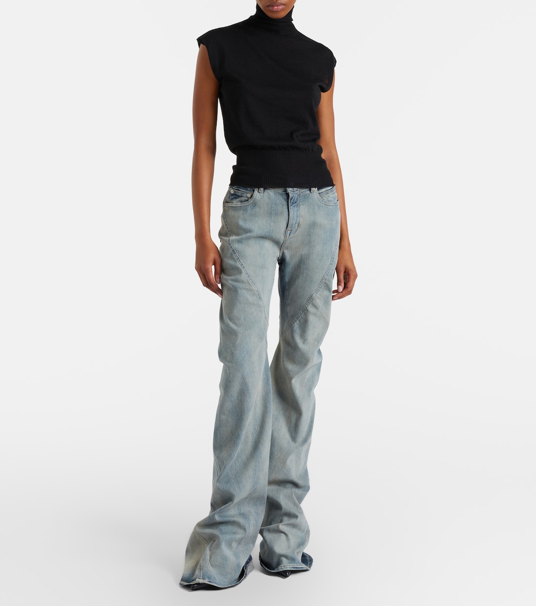 Virgin wool turtleneck top | Rick Owens