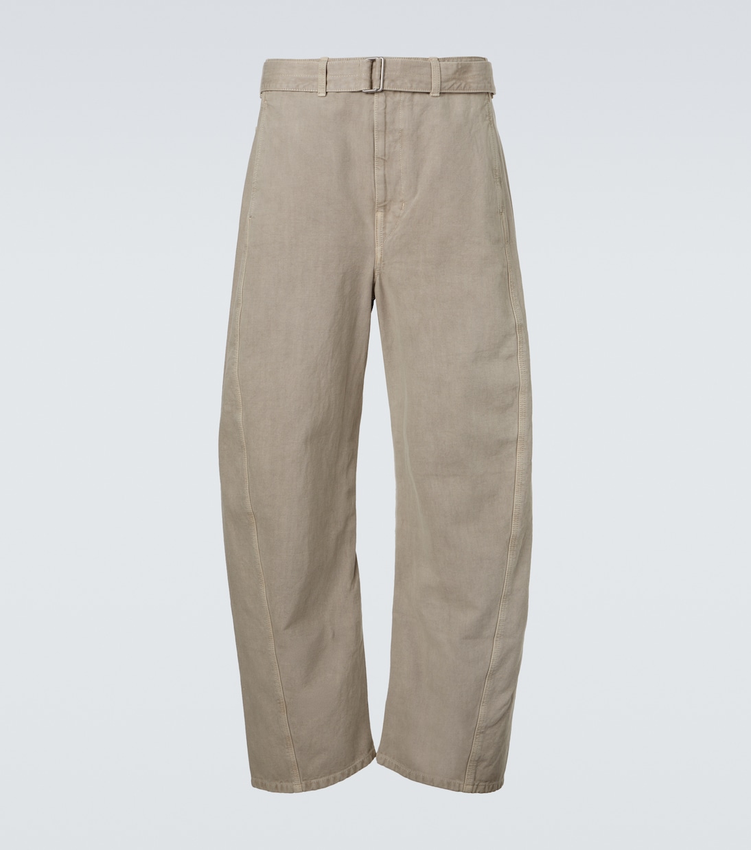 Twisted belted cotton twill pants | Lemaire