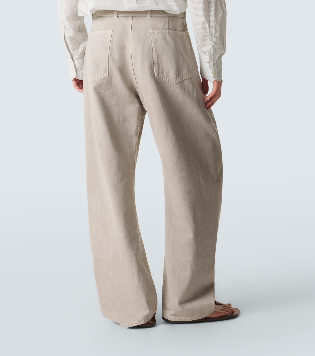 Twisted belted cotton twill pants | Lemaire