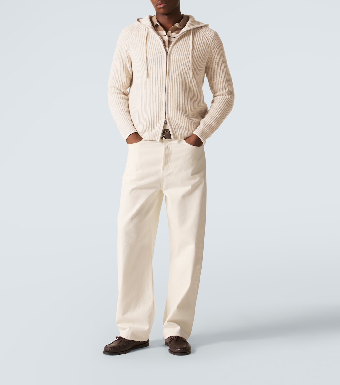 Kapuzenjacke aus Kaschmir-Rippstrick | Arch4