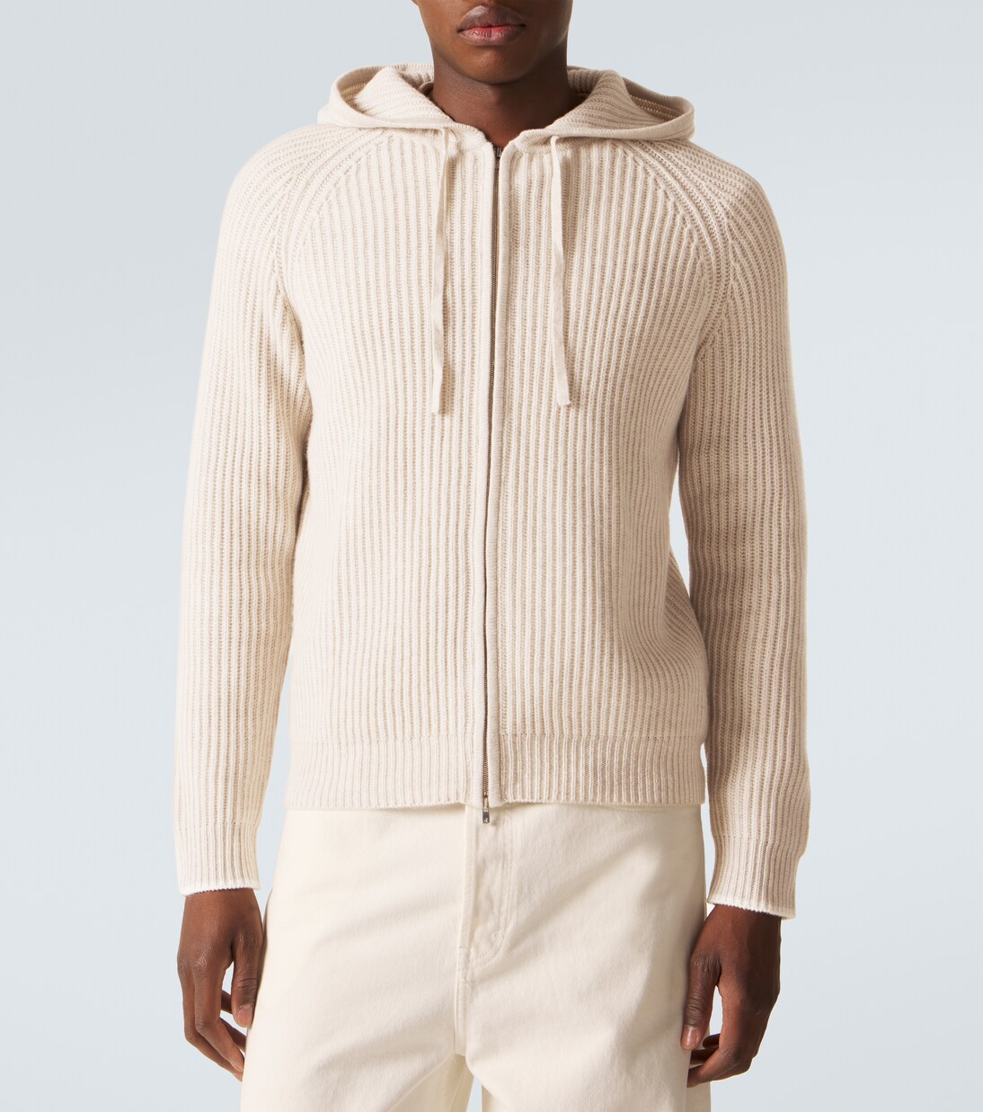 Kapuzenjacke aus Kaschmir-Rippstrick | Arch4