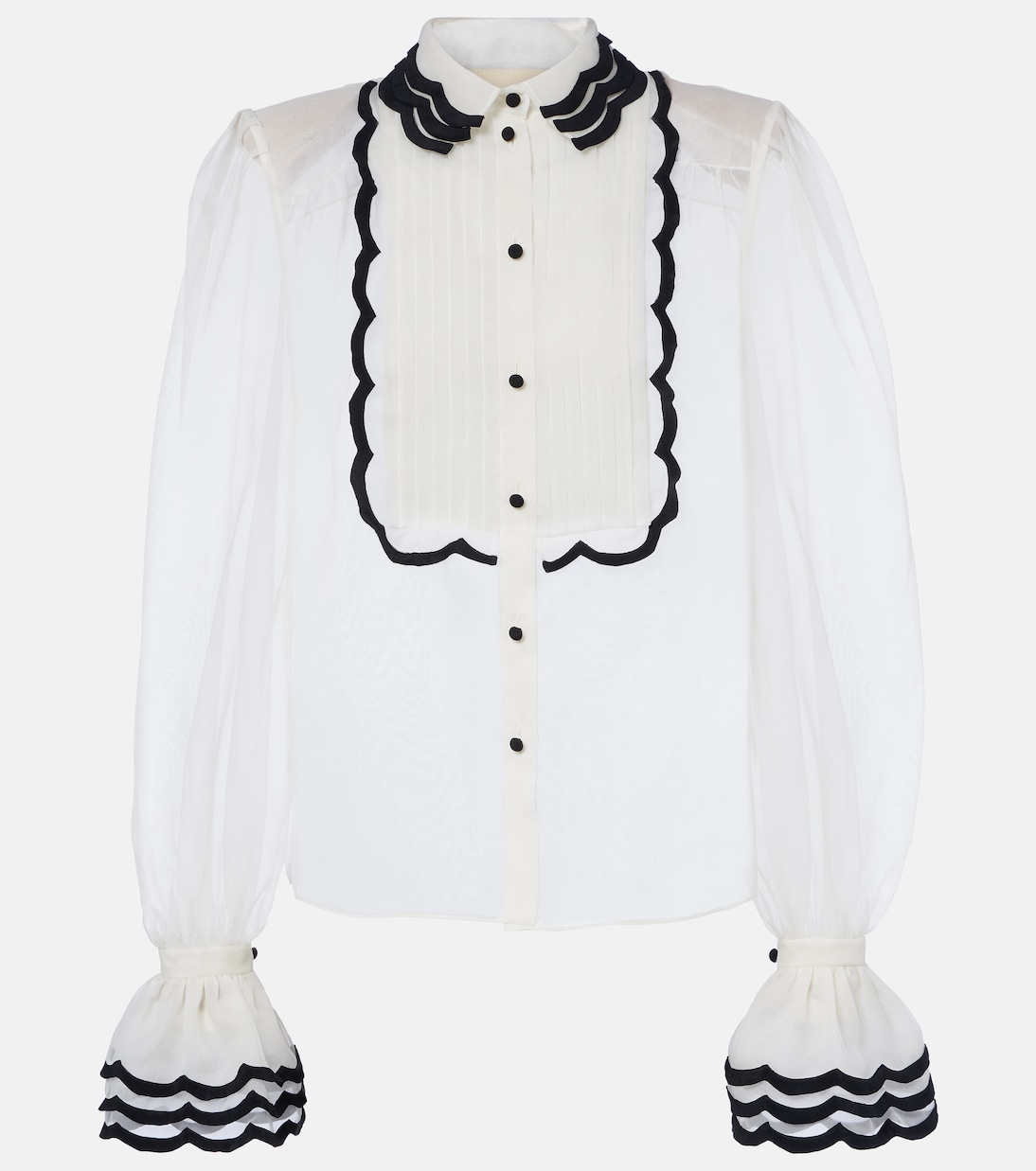 Sheer silk organza blouse | Valentino