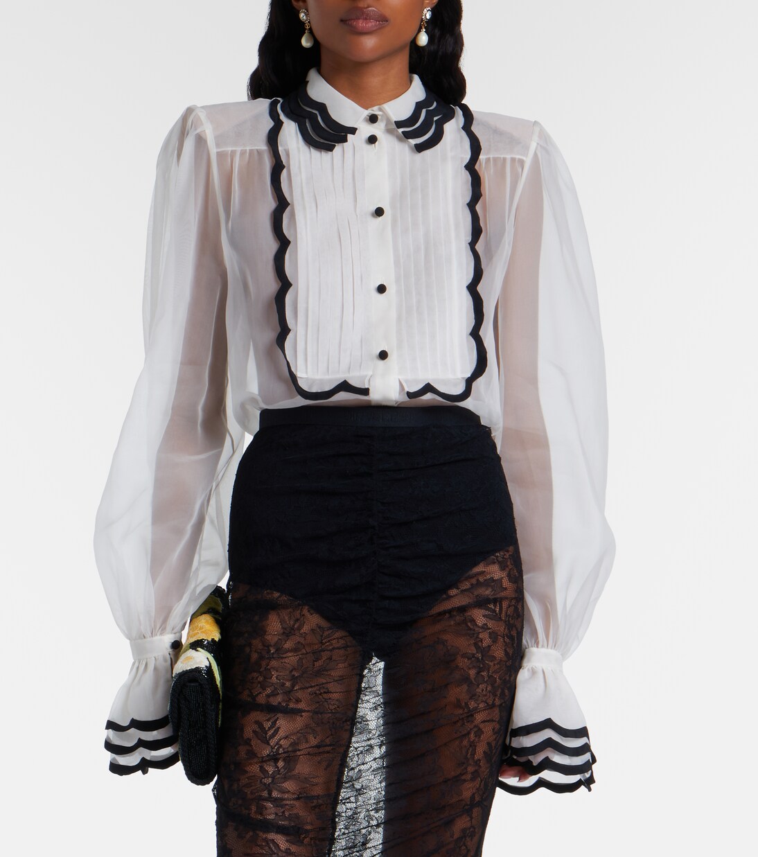 Sheer silk organza blouse | Valentino