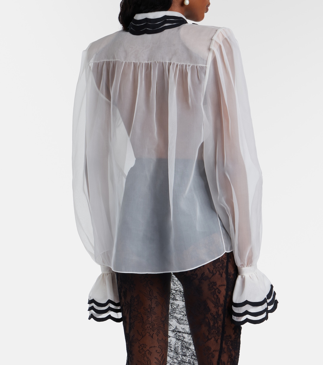Sheer silk organza blouse | Valentino
