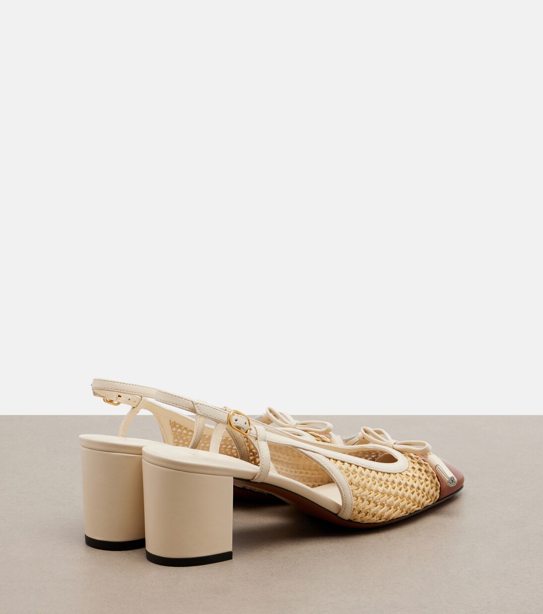 Valet Du Roi leather-trimmed slingback pumps | Valentino Garavani