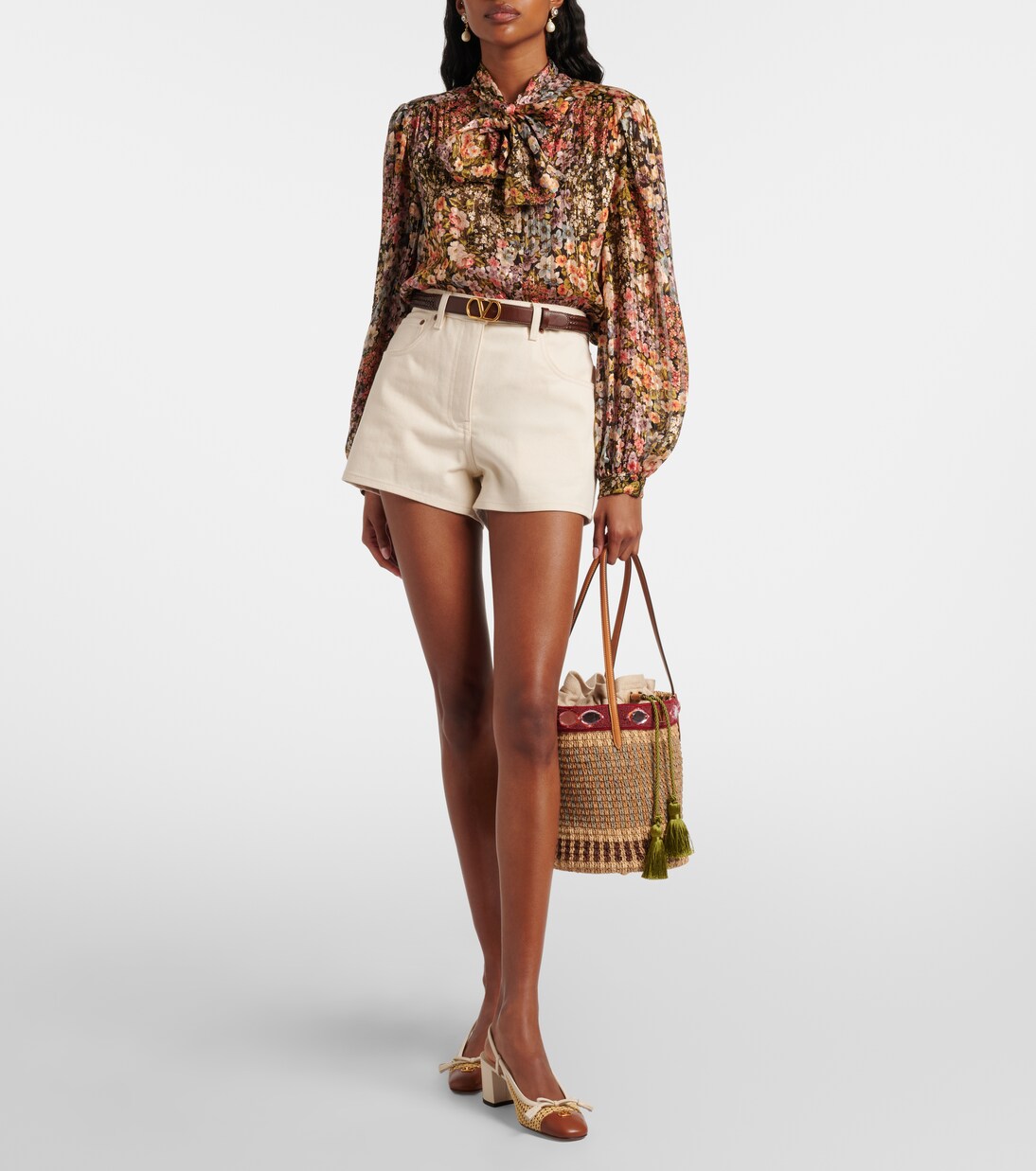 Valet Du Roi leather-trimmed slingback pumps | Valentino Garavani