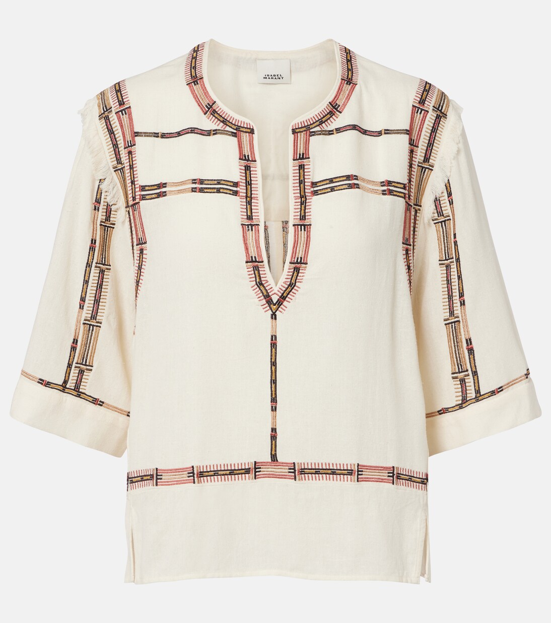 Fiosa embroidered fringed silk top | Isabel Marant