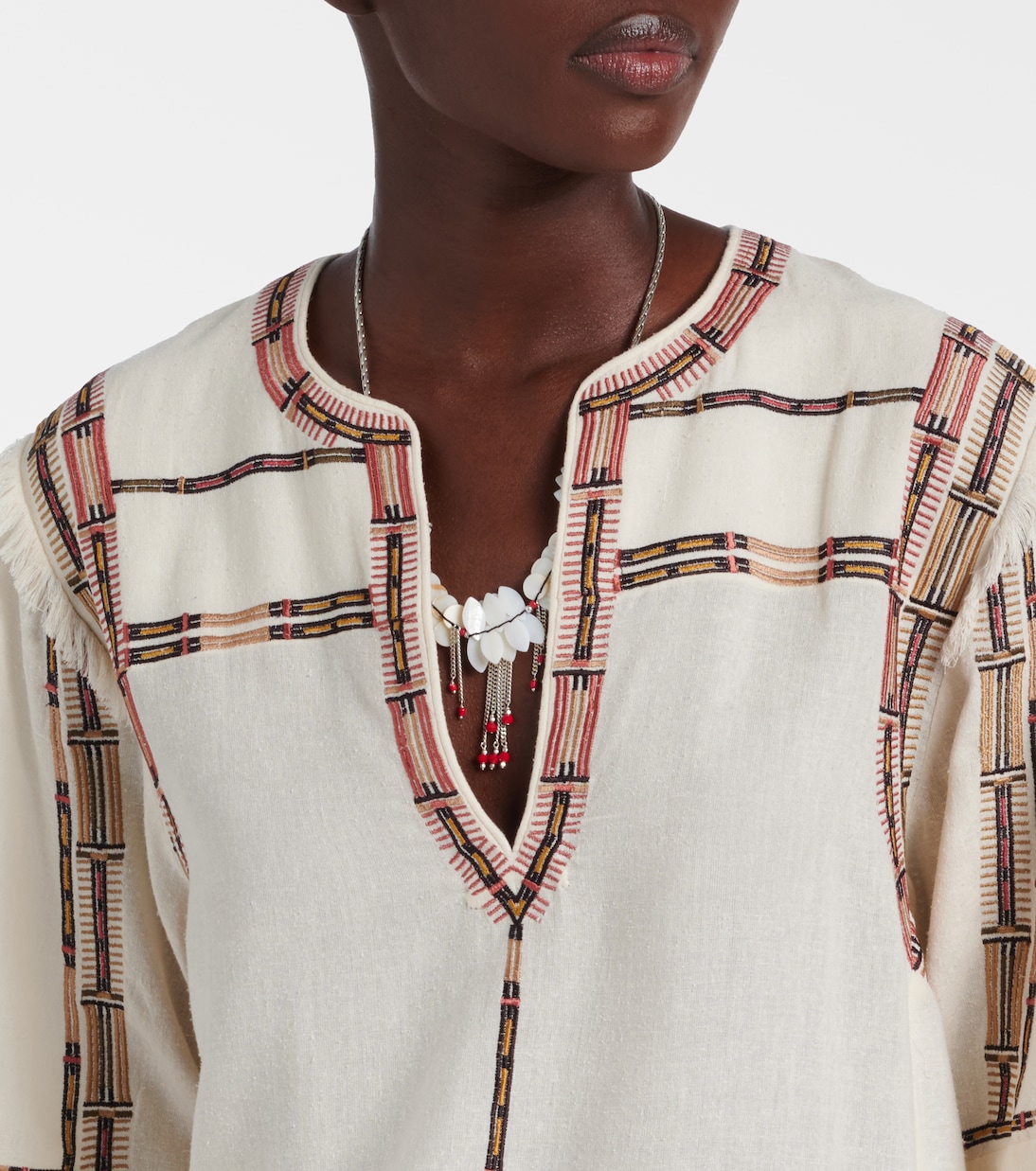 Fiosa embroidered fringed silk top | Isabel Marant