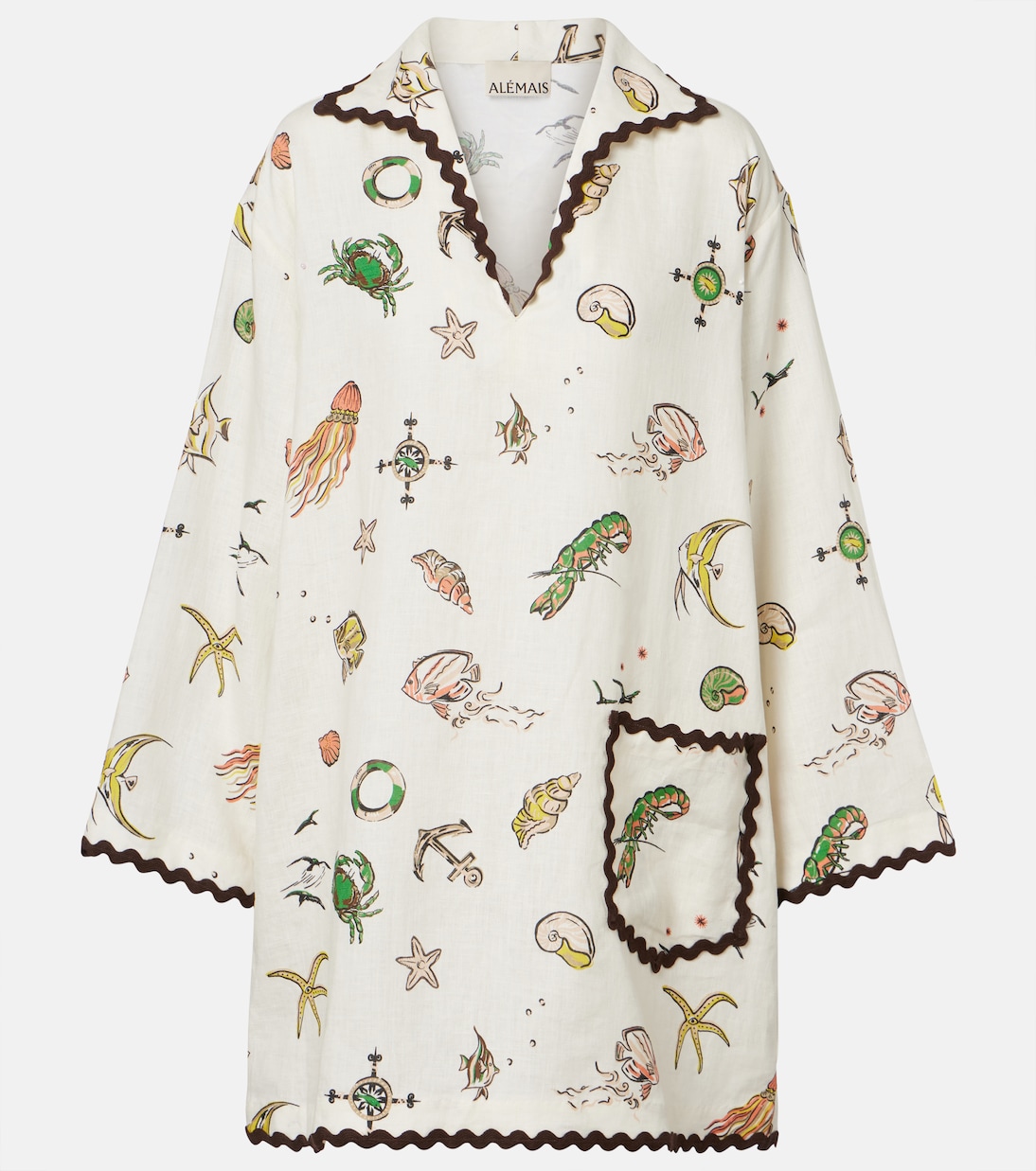 Printed linen minidress | Alémais