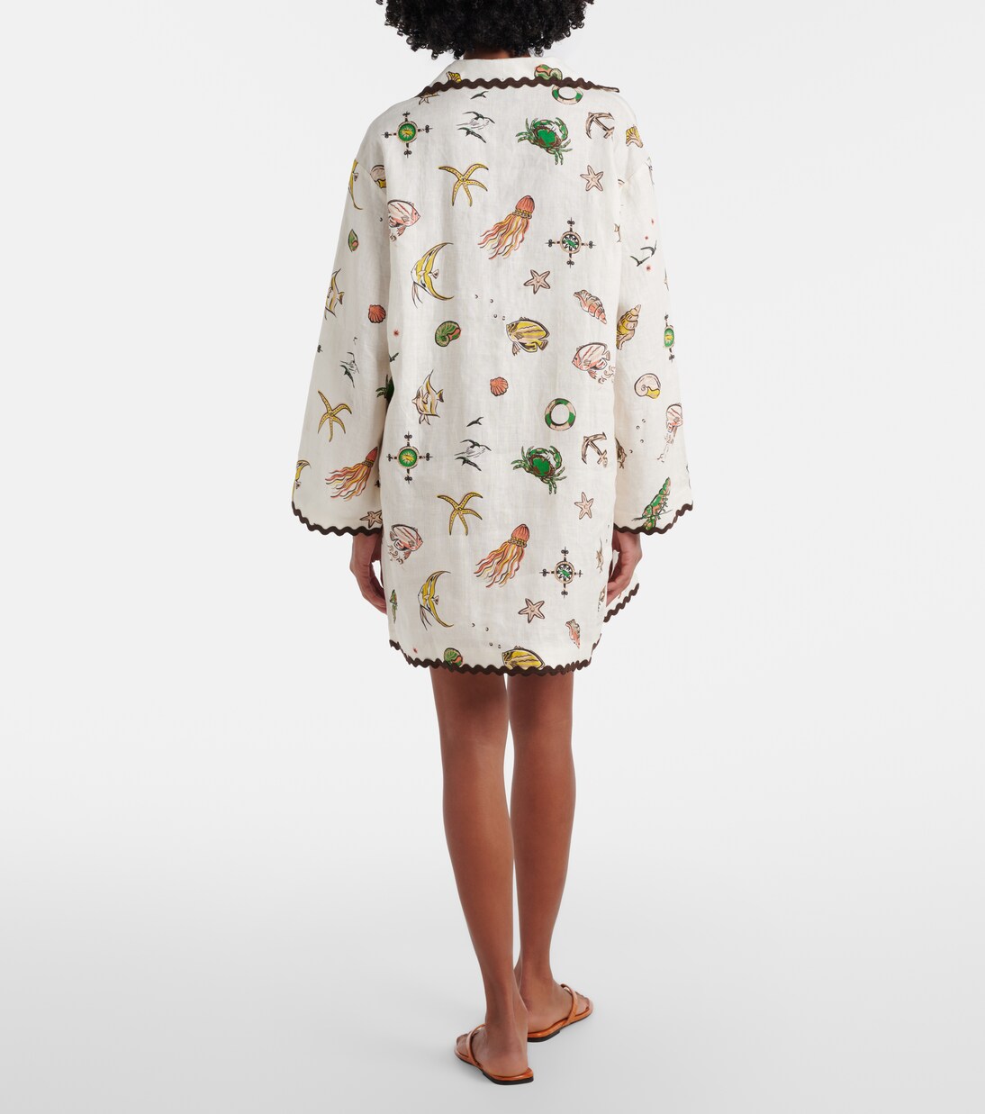 Printed linen minidress | Alémais