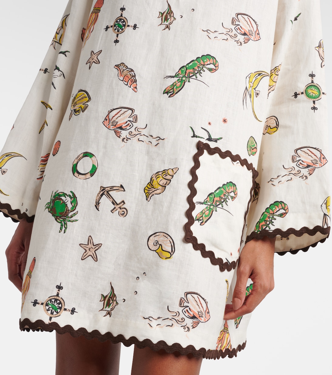 Printed linen minidress | Alémais