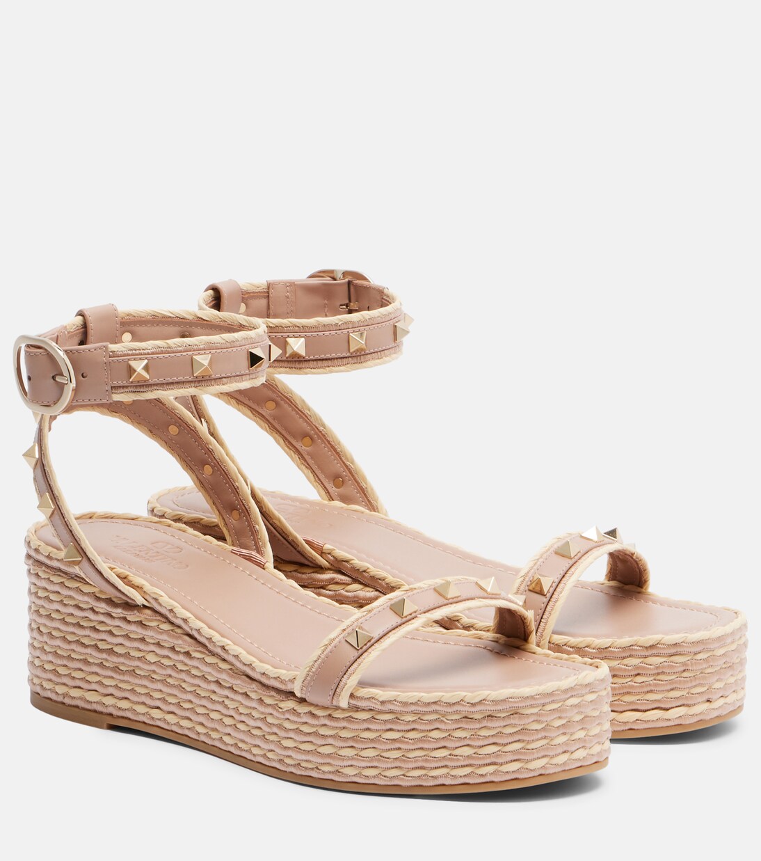 Rockstud leather platform sandals | Valentino Garavani