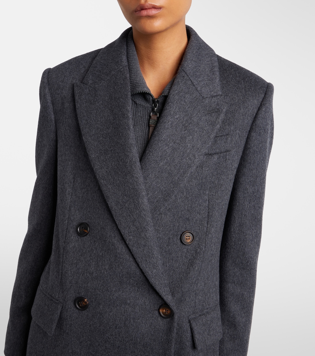Double-breasted wool jacket | Brunello Cucinelli