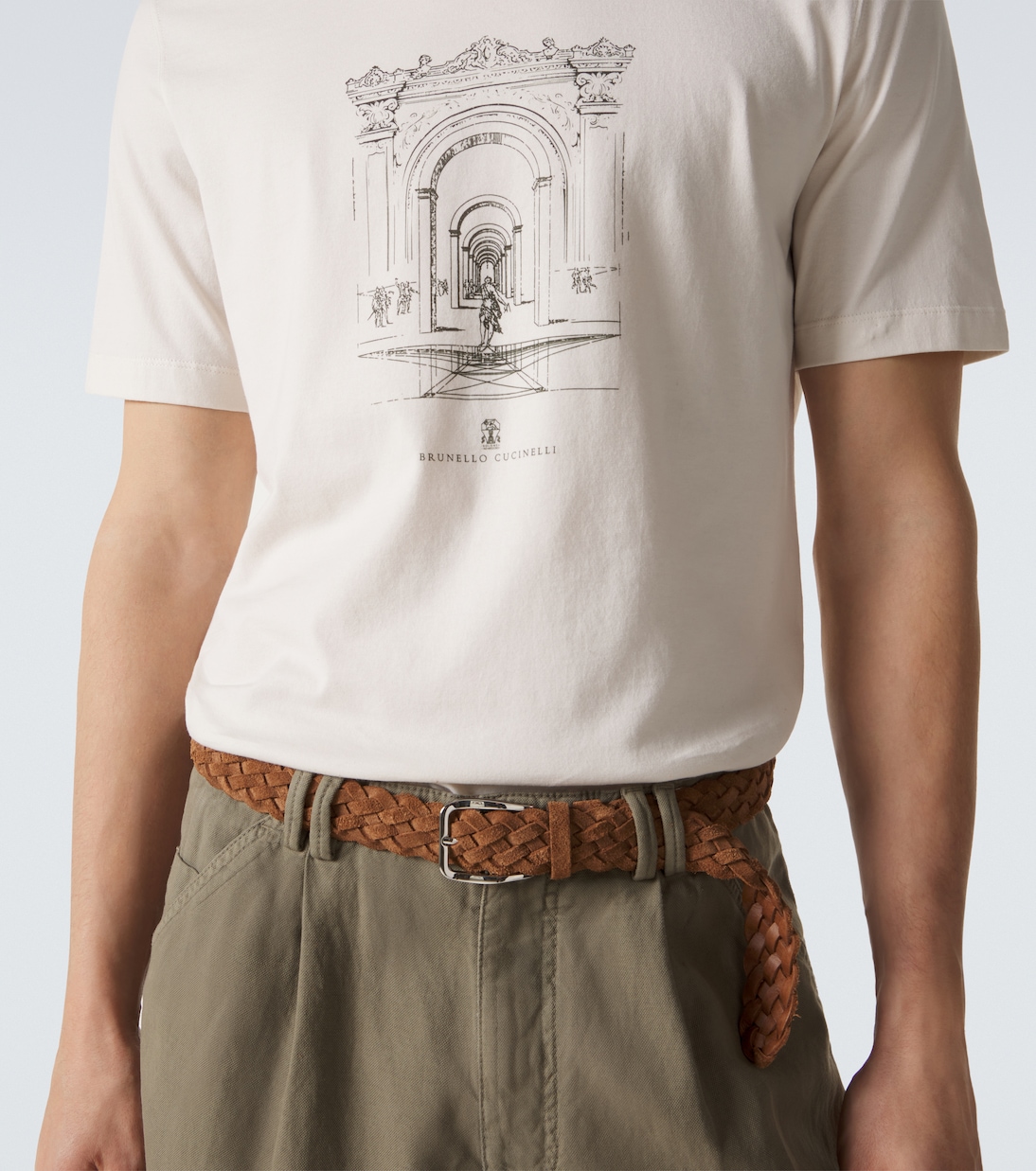 تي شيرت من القطن الجيرسيه مطبوع | Brunello Cucinelli