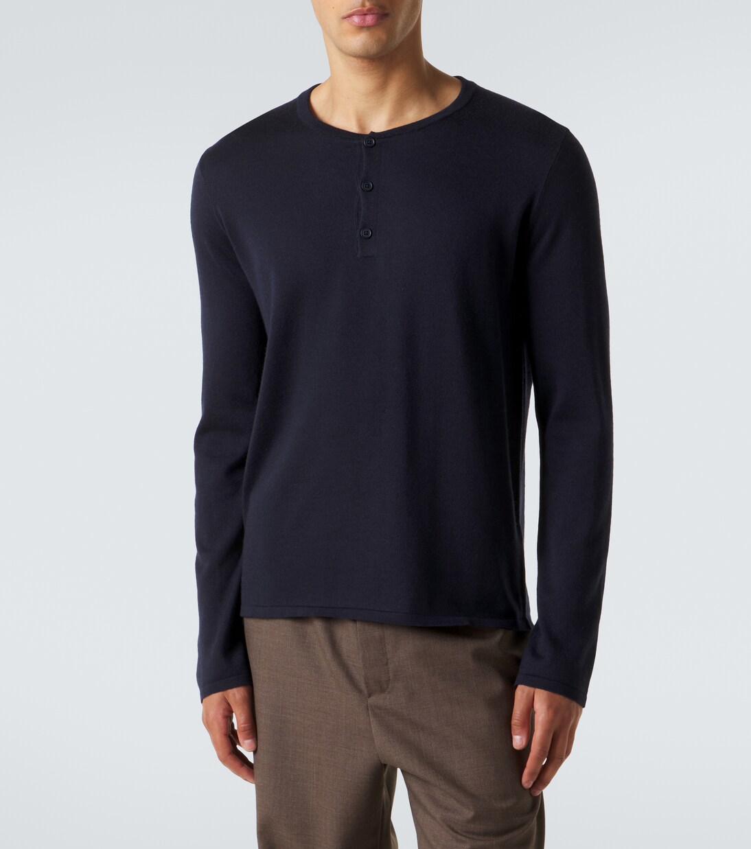 Ayan cashmere and silk Henley shirt | The Row