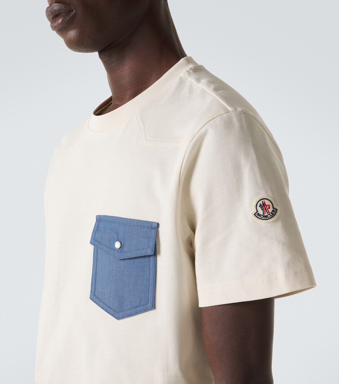 Denim-trimmed cotton jersey T-shirt | Moncler