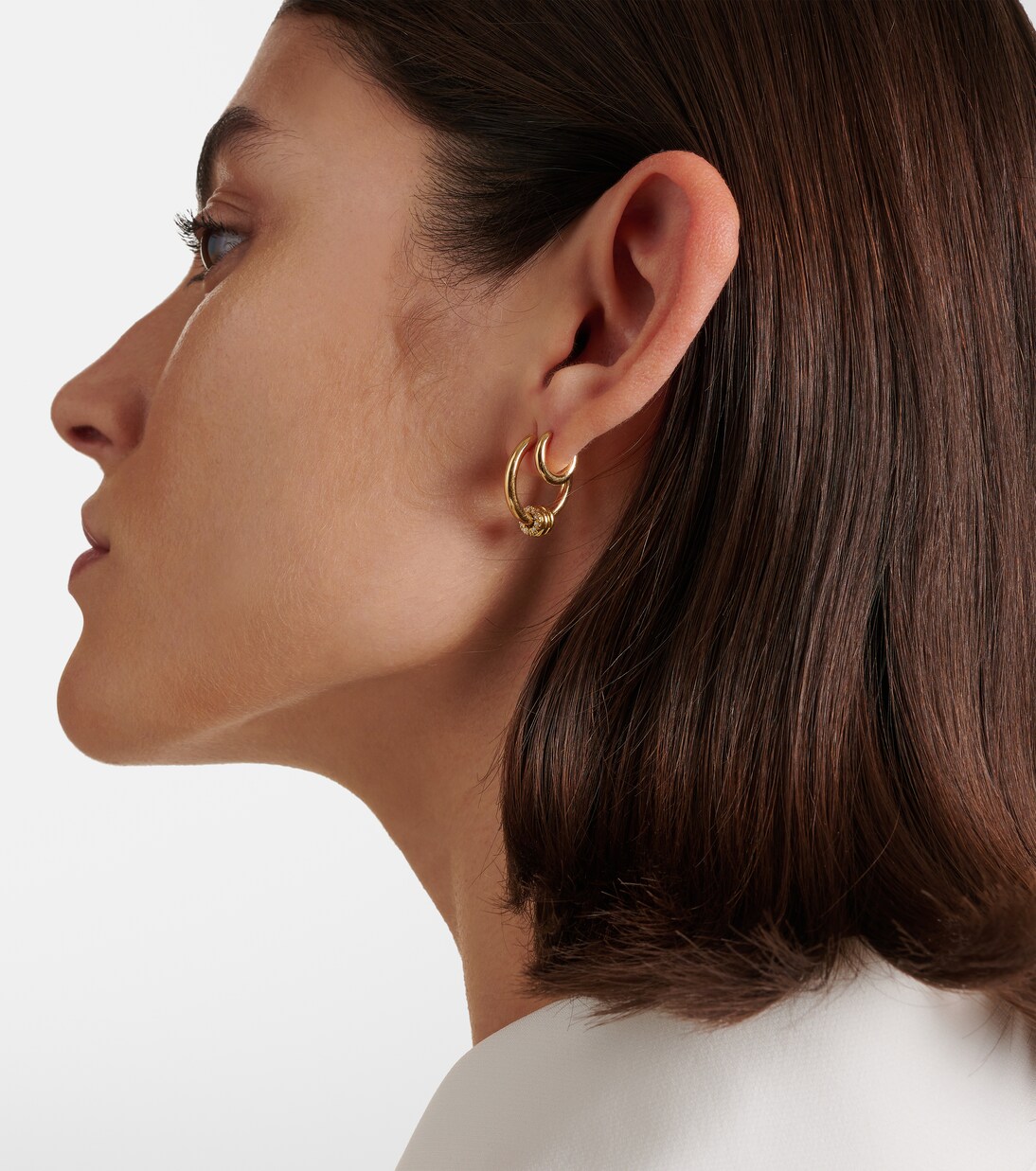 Einzelner Ohrring Mini Microhoop aus 18kt Gelbgold  | Spinelli Kilcollin