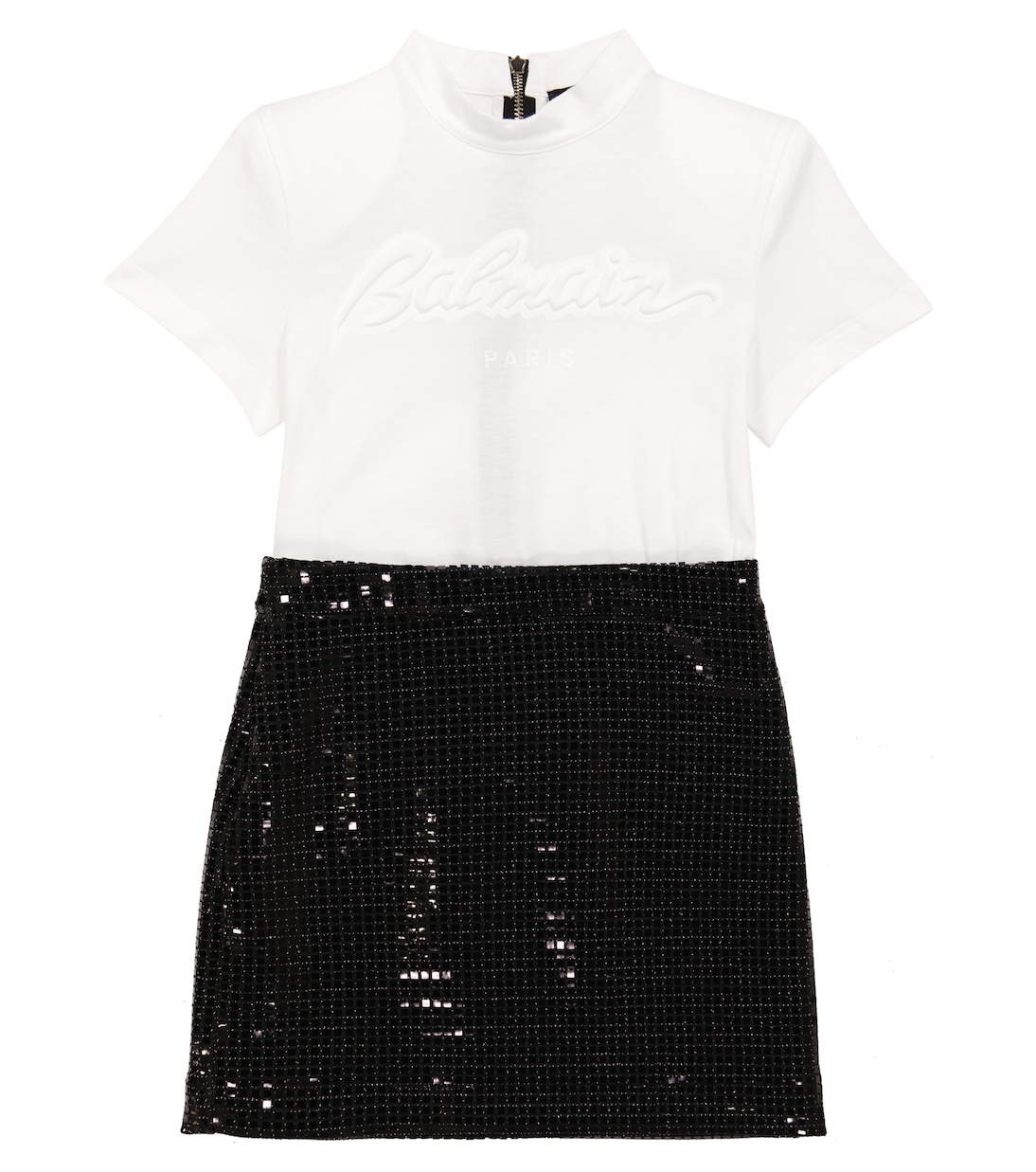 Robe t-shirt en coton à ornements | Balmain Kids
