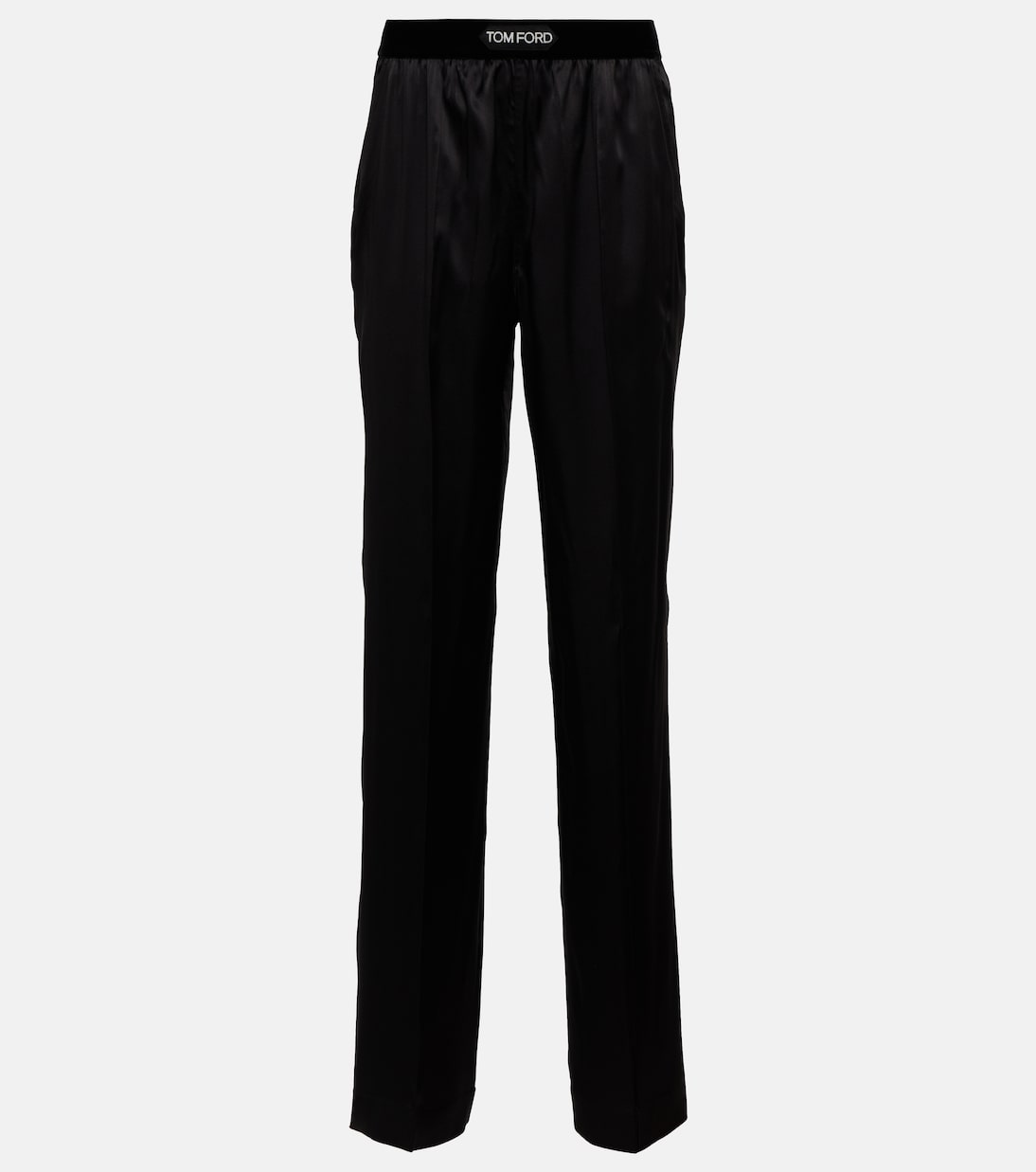 High-rise silk-blend satin pants | Tom Ford