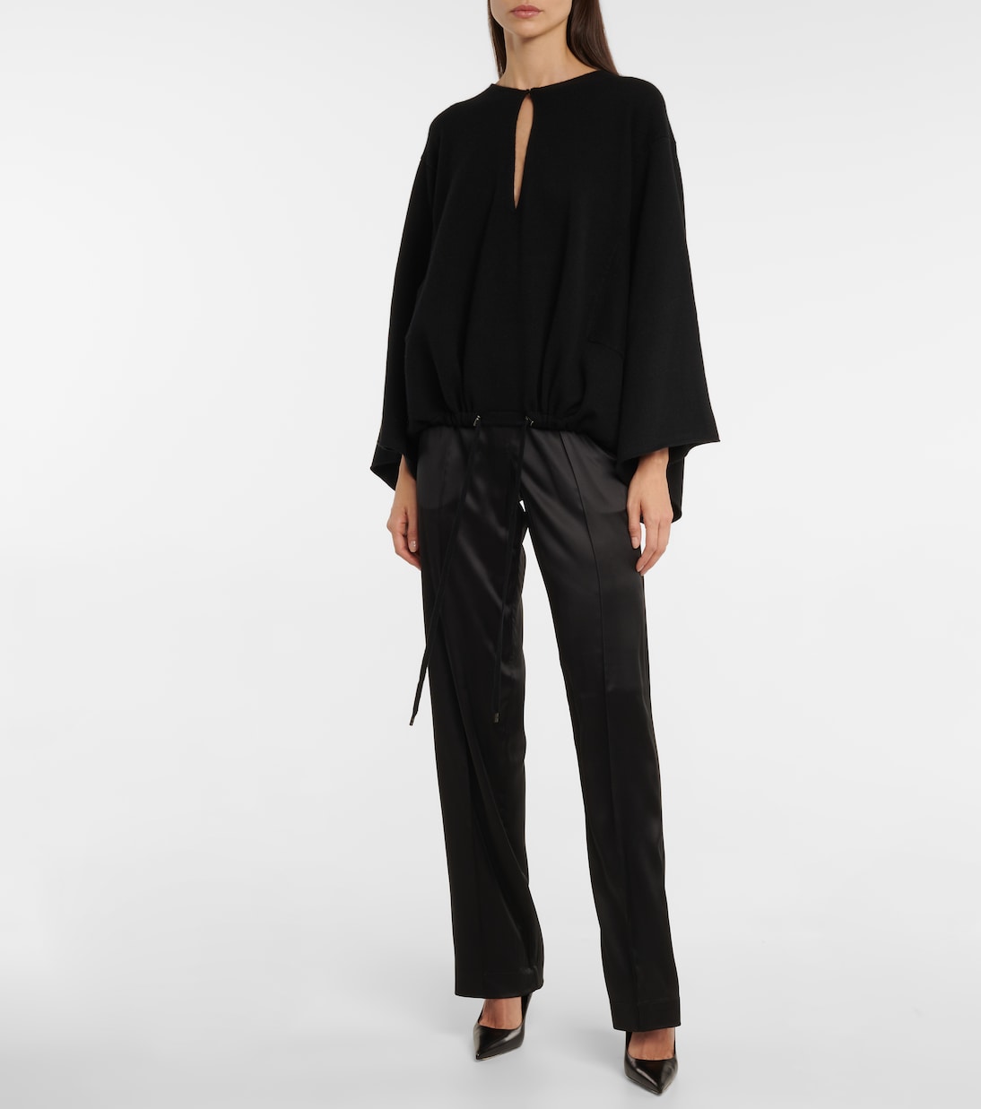 High-rise silk-blend satin pants | Tom Ford