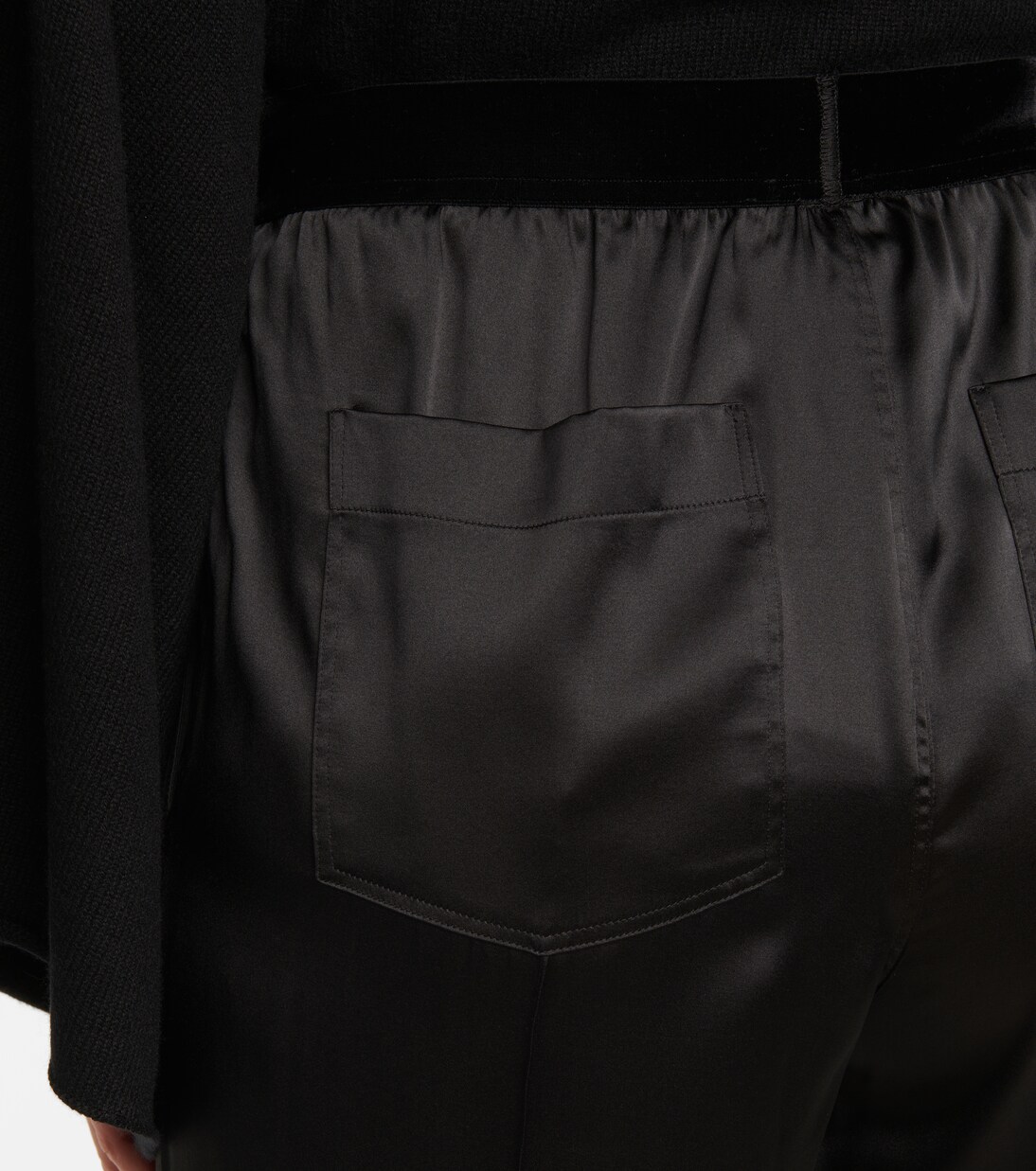 High-rise silk-blend satin pants | Tom Ford