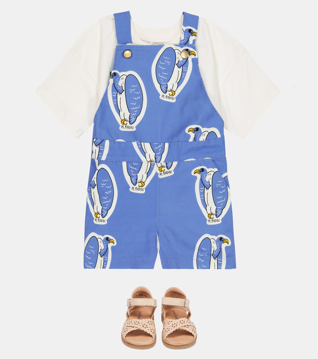 Printed cotton overalls | Mini Rodini