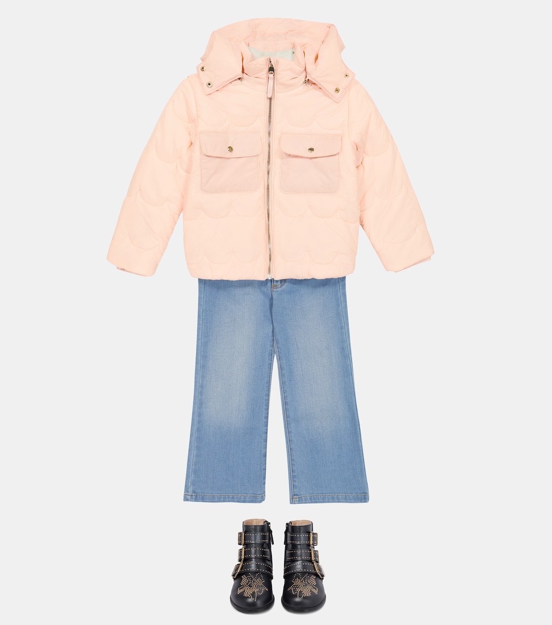 Scalloped puffer jacket | Chloé Kids