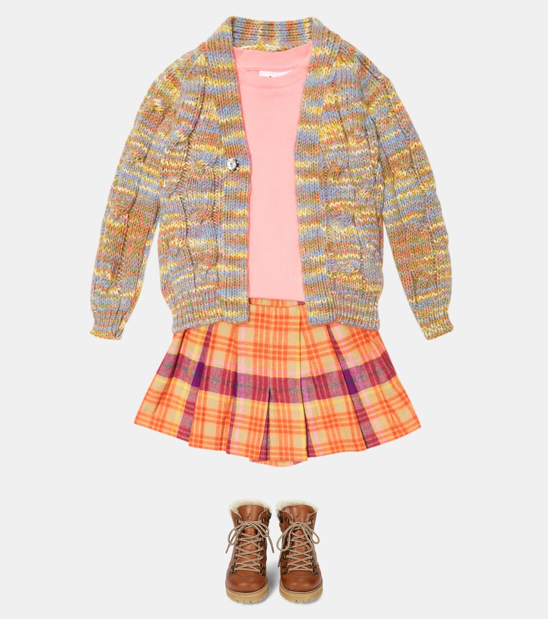 Jupe-short en coton à carreaux | Paade Mode