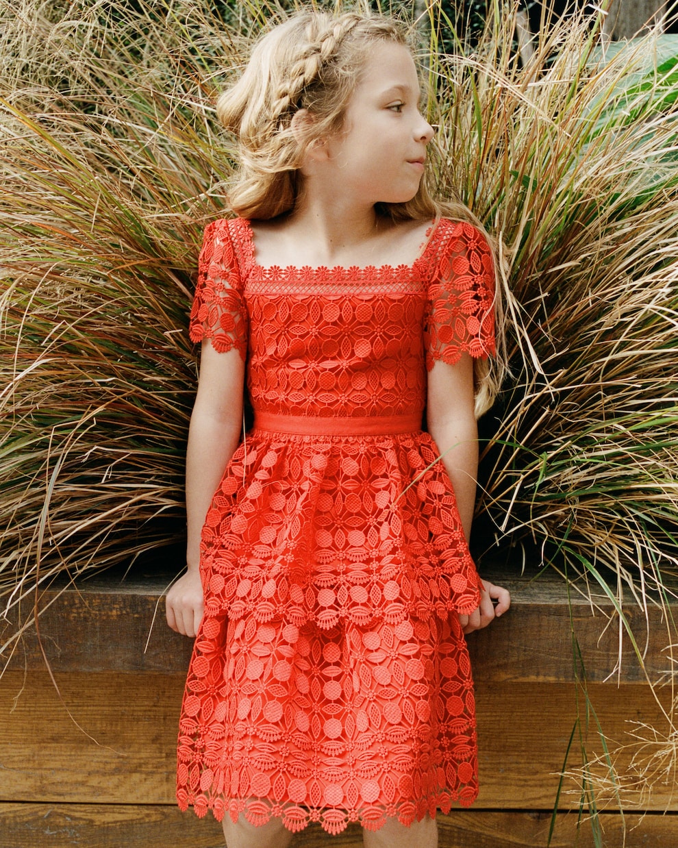 Lace tiered dress | Self-Portrait Kids