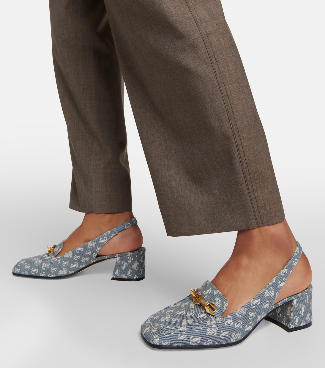 Diamond Tilda 45 denim slingback pumps | Jimmy Choo