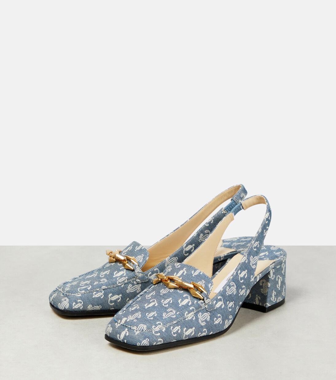 Diamond Tilda 45 denim slingback pumps | Jimmy Choo