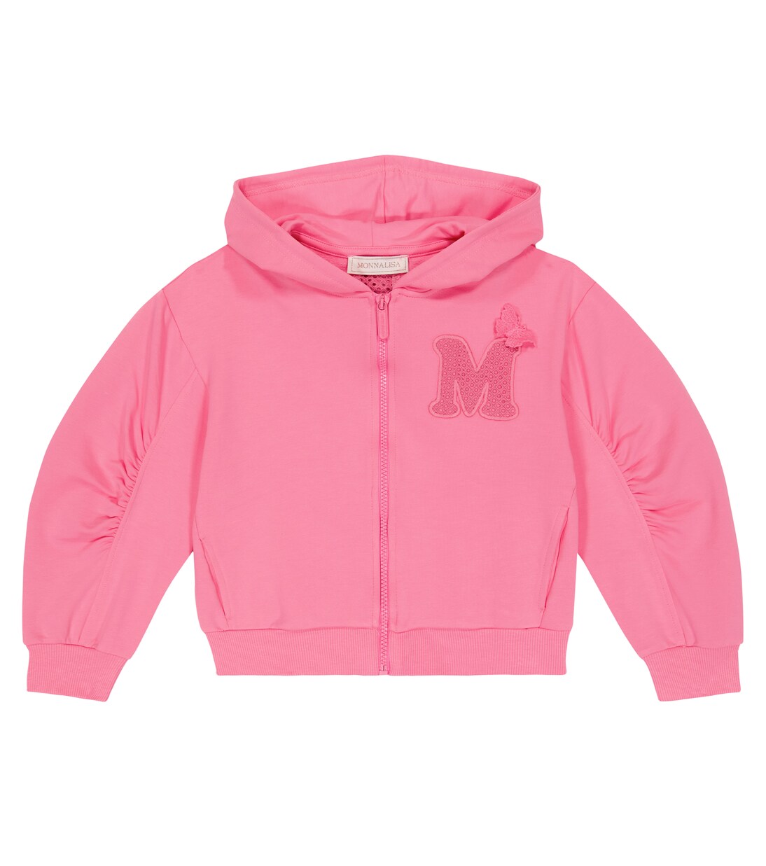Embroidered cotton-blend hoodie | Monnalisa