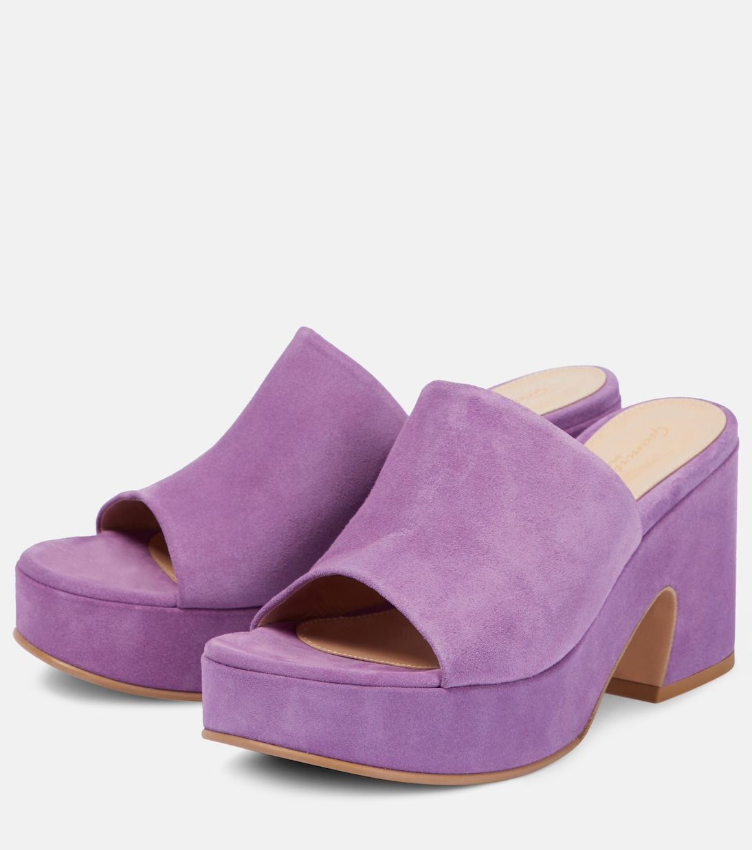 Plateau-Pantoletten aus Veloursleder | Gianvito Rossi