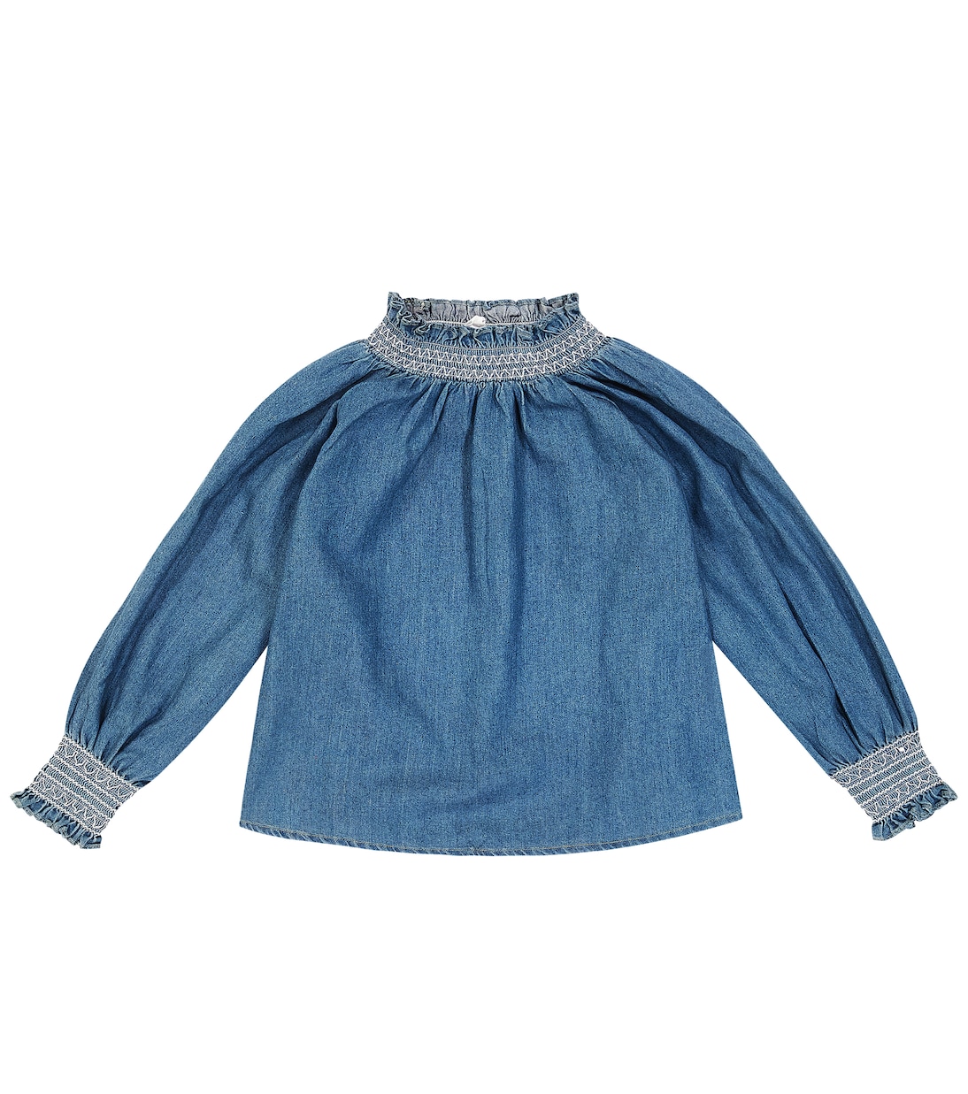 Yuji smocked denim blouse | C'era Una Volta