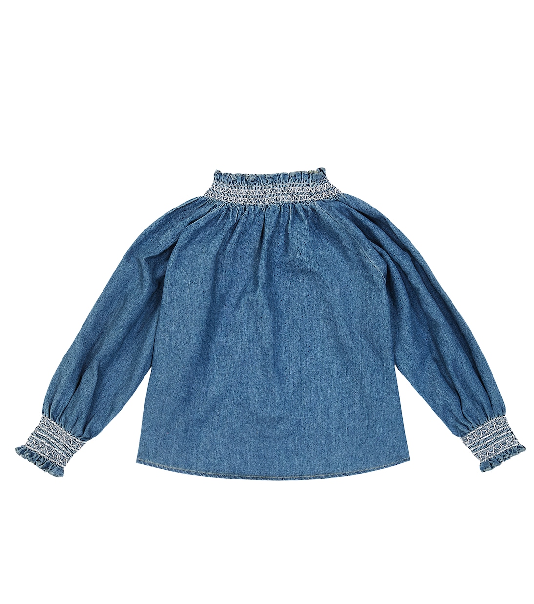 Yuji smocked denim blouse | C'era Una Volta