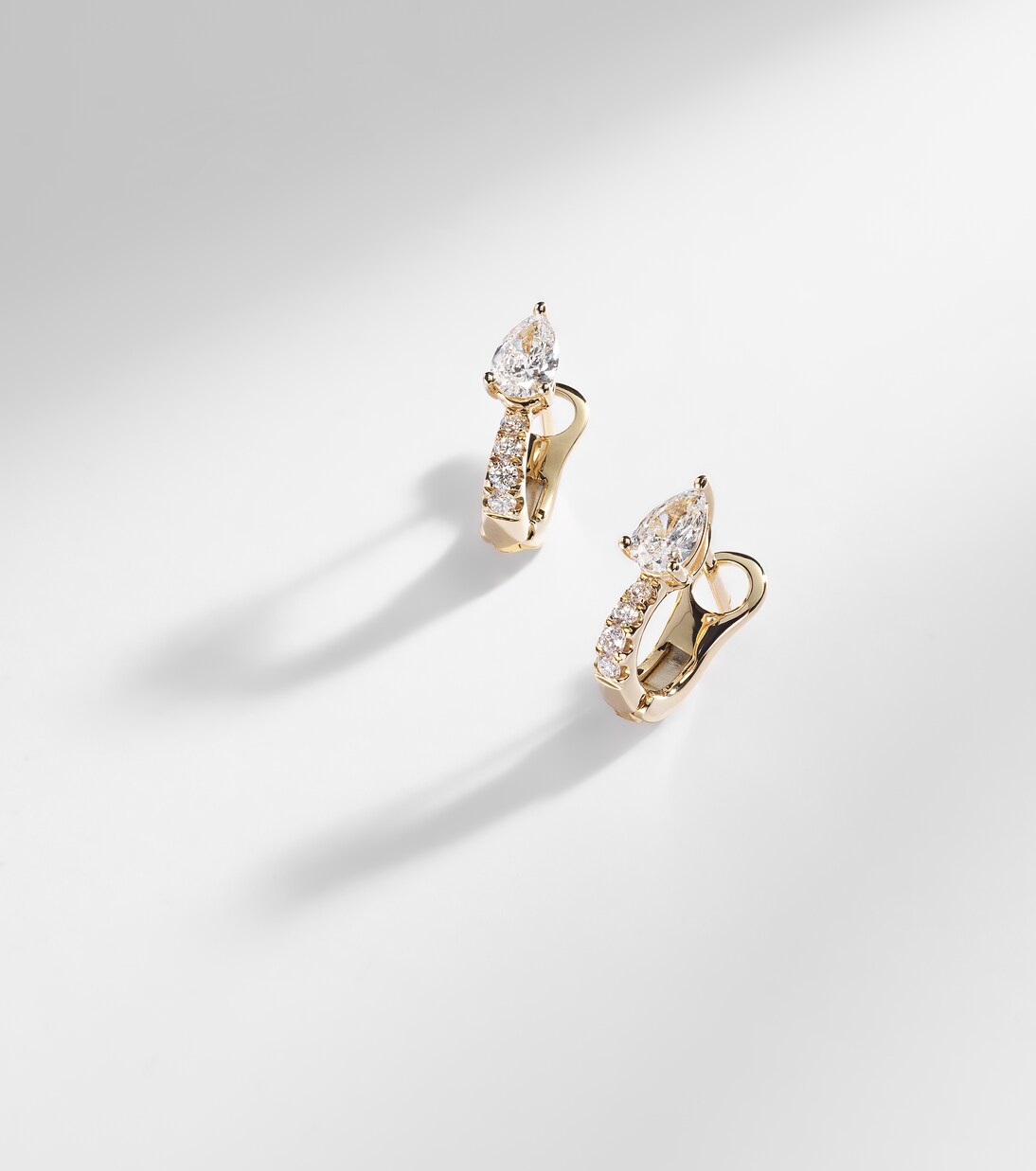 18kt gold huggies with diamonds | Anita Ko