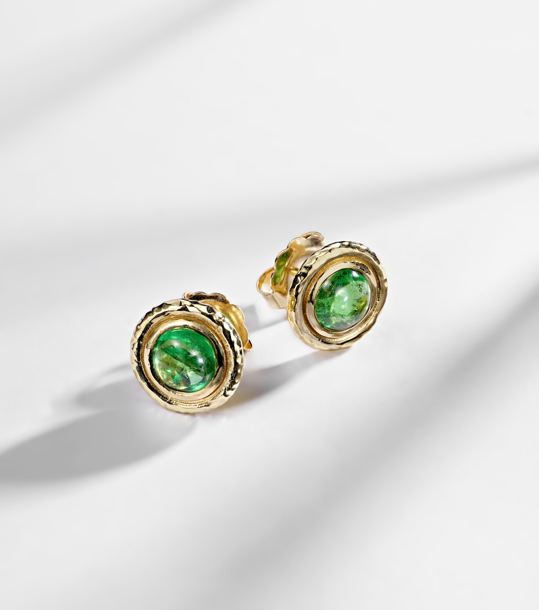 Ohrringe Palm aus 18kt Gelbgold mit Tsavorit | Octavia Elizabeth