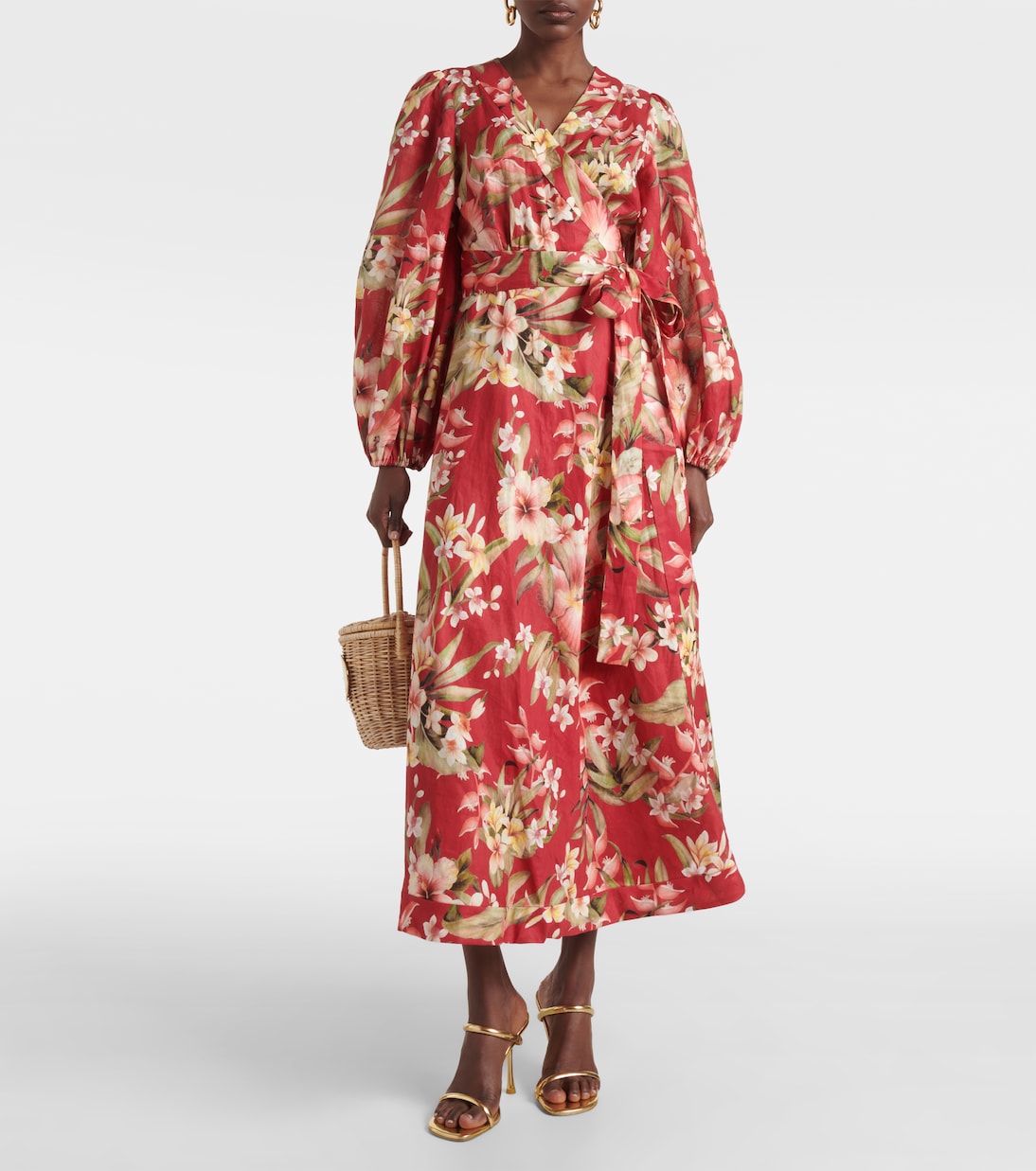 Vestido envolvente Lexi de lino floral | Zimmermann