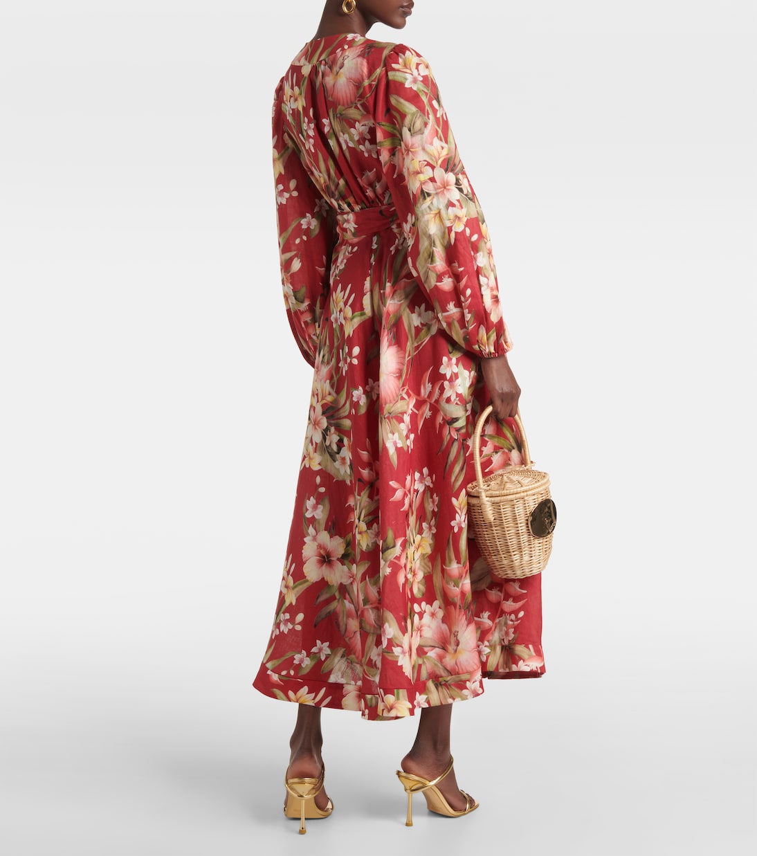 Vestido envolvente Lexi de lino floral | Zimmermann